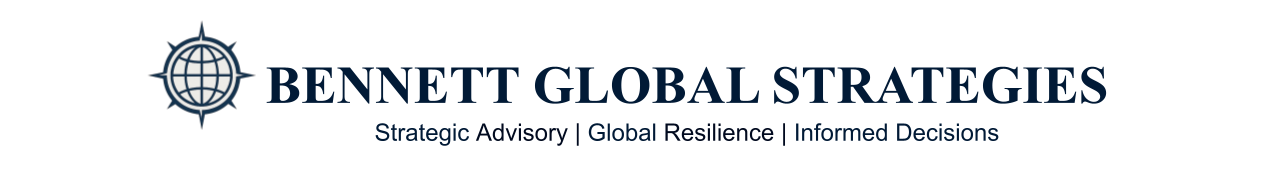 Bennett Global Strategies logo with tagline Strategic Advisory, Global Resilience, Informed Decisions